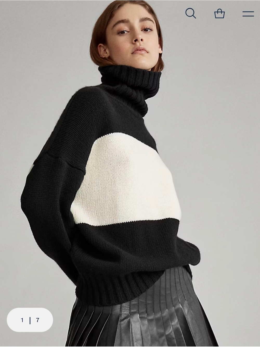 Polo by Ralph Lauren Colour Block Wool Jumper Black & Cream